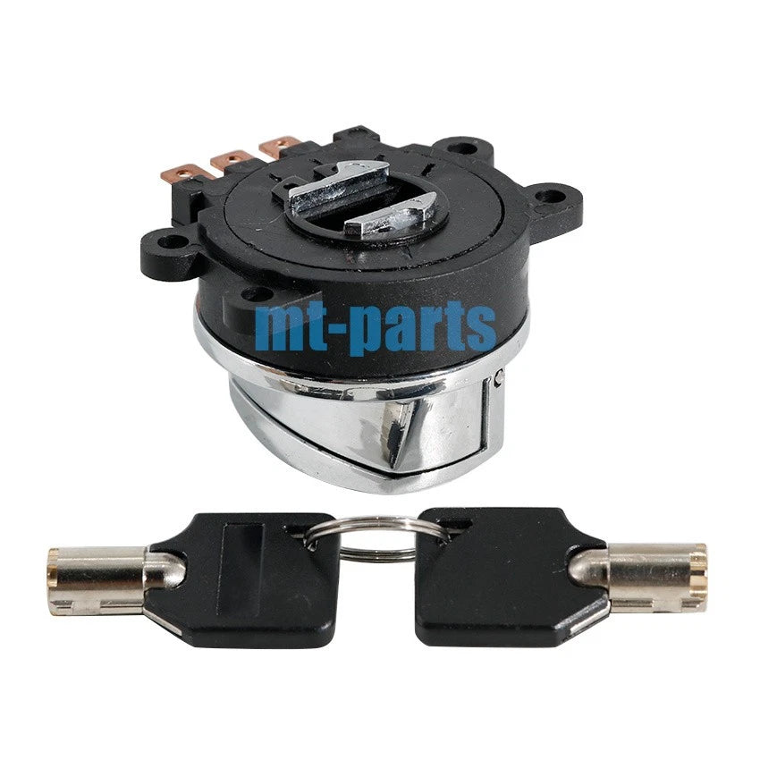 Chrome Ignition Key Switch Kit for Harley Dyna Glide Wide Glide (1993–2000)