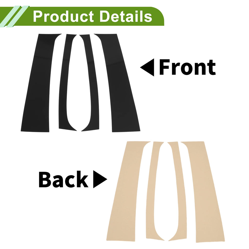 Set of 4 Pillar Window Trim for Dodge Ram (1994–2001) Black