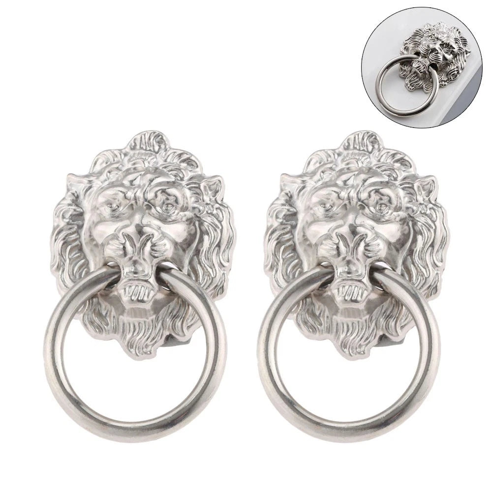 2X Zinc Alloy Lion Head Pull Handle for Cabinet Drawer (Universal)