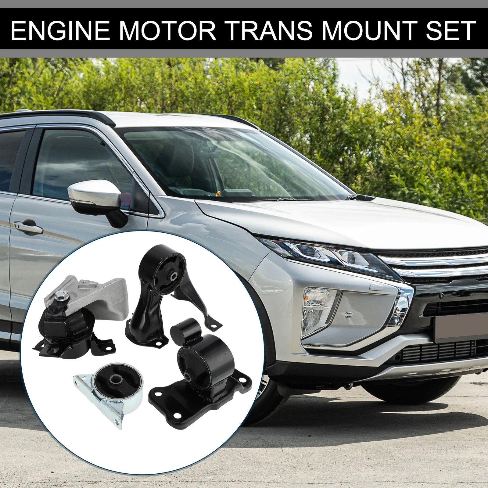 Engine Motor Trans Mount Set Replacement for Mitsubishi Lancer Ralliart (2004–2006)