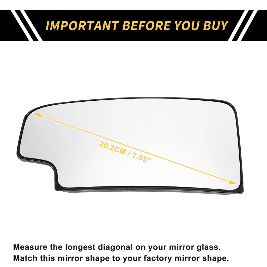 Heated Right Side Mirror Glass Replacement for Chevrolet Silverado 2500HD (2007–2014)