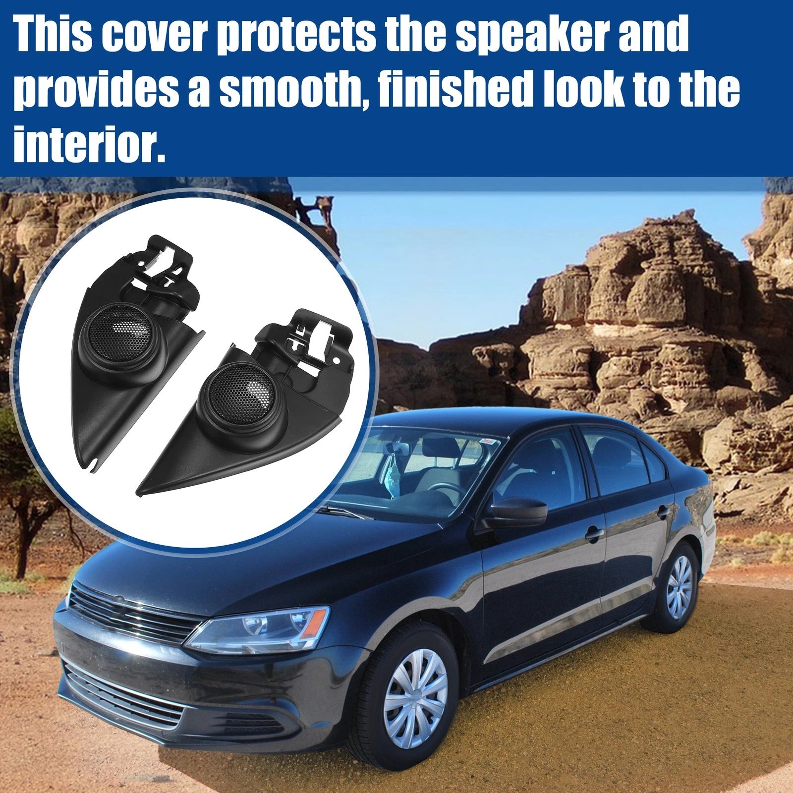 Pair Door Tweeter Speaker Panel Cover Trim for Volkswagen Jetta (2013–2019)