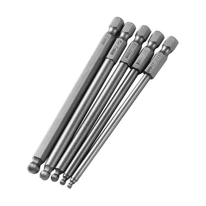 Set of 5 Hex Shank Screwdriver Bits 2.5mm/3mm/4mm/5mm/6mm
