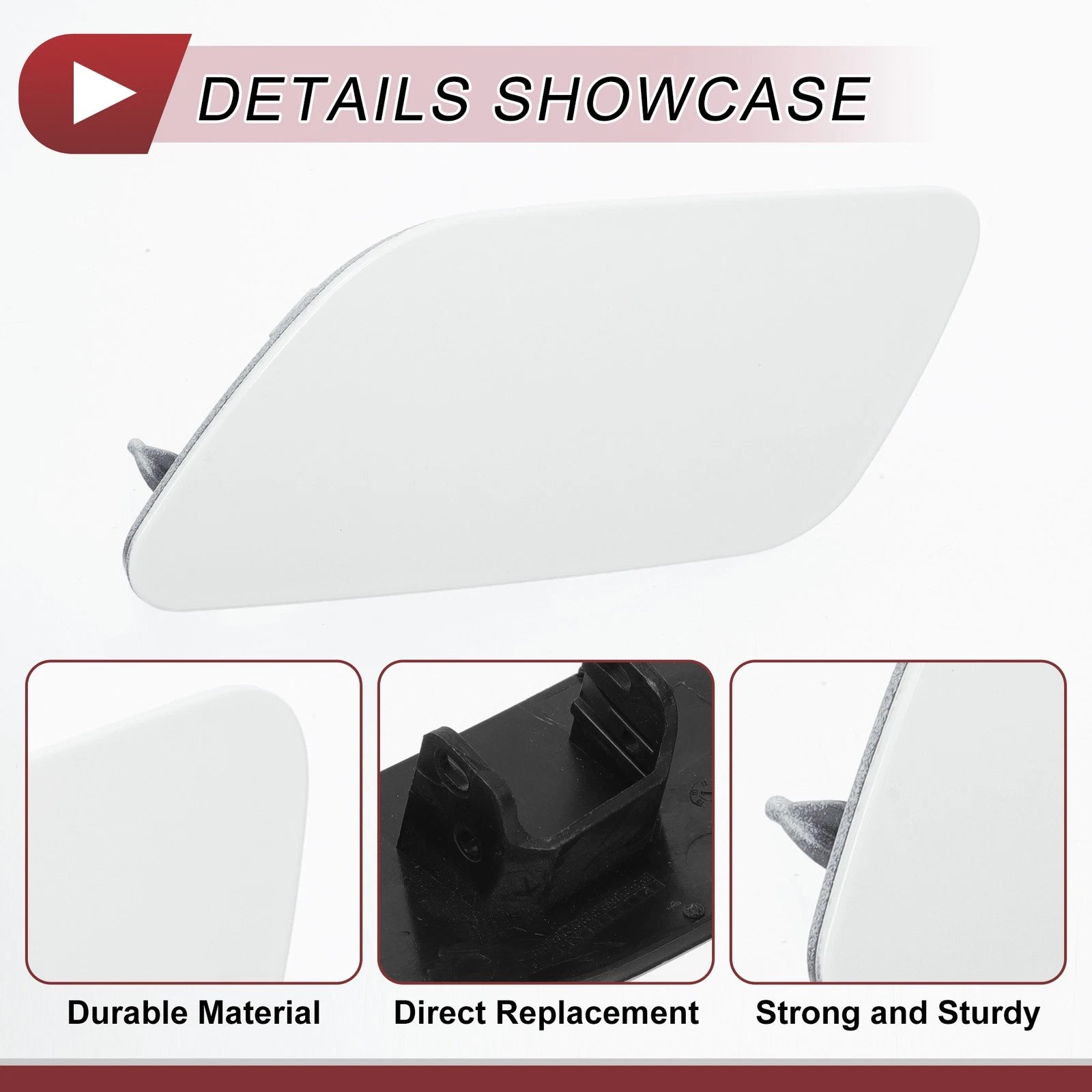 Front Left Washer Nozzle Cover Cap for Audi A6 C7 (2012–2017) 1 Pcs White