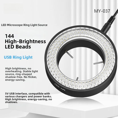 144 LED USB Powered Adjustable Brightness Circular Light for Microscope