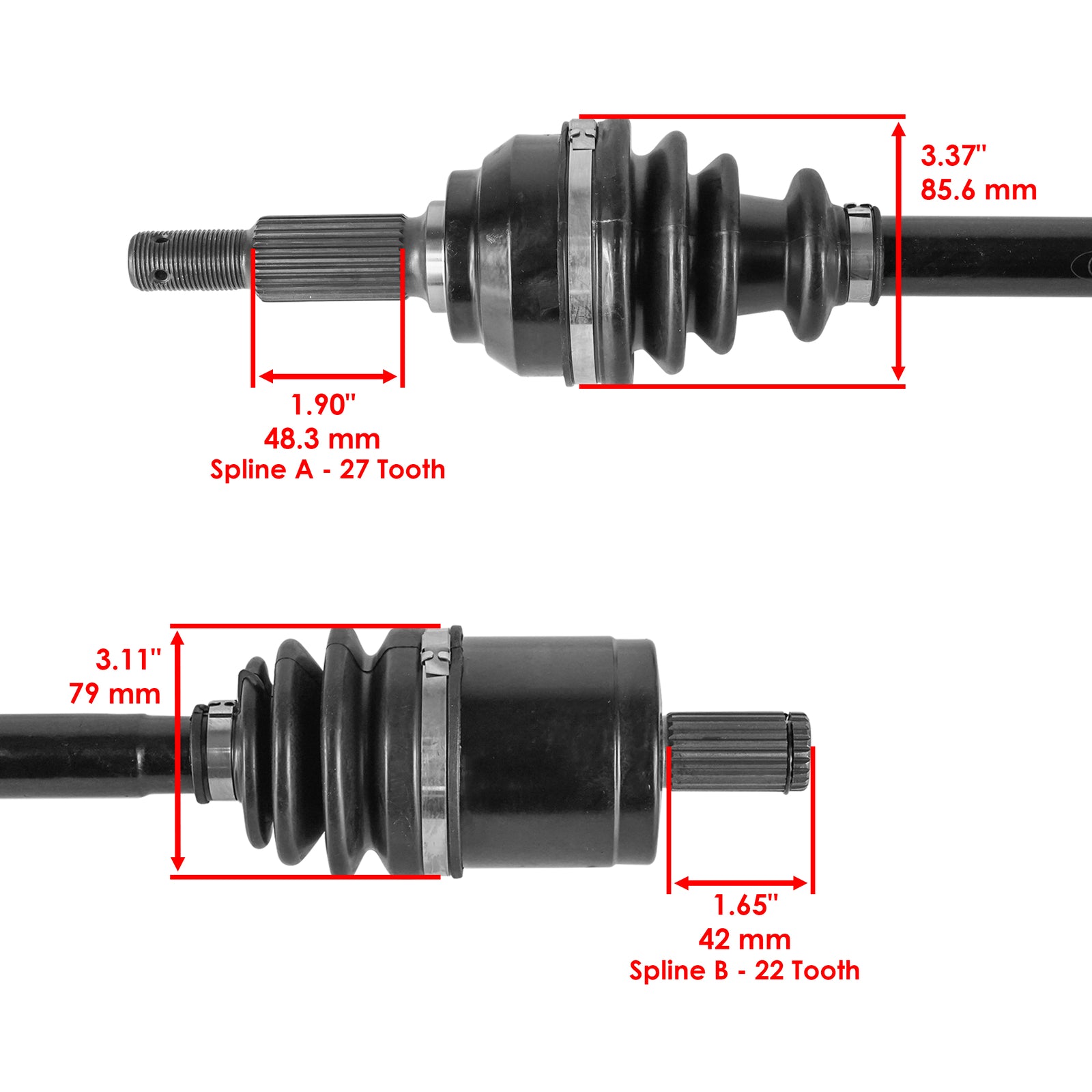 Front Right CV Axle Replacement for John Deere HPX 4X2 4X4 (Gas) (2004–2018)