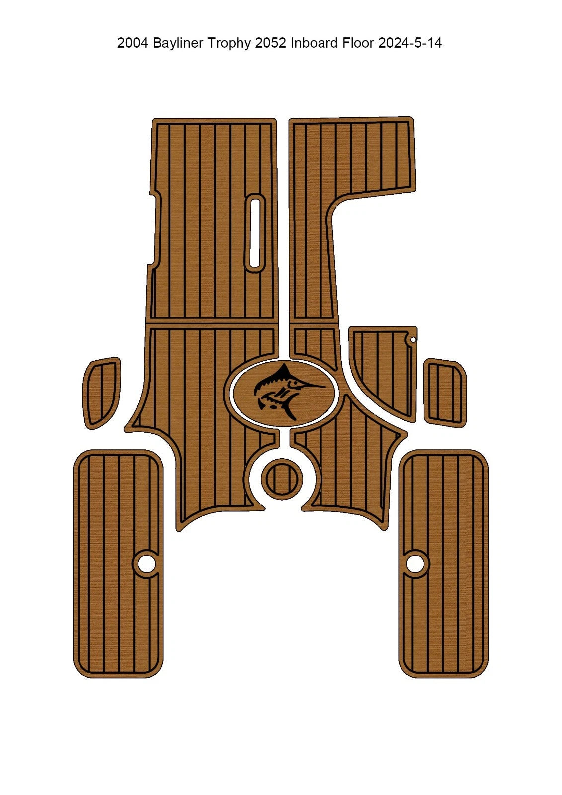 EVA Foam Faux Teak Deck Flooring Pad Mat for Bayliner Trophy 2052 (2004)