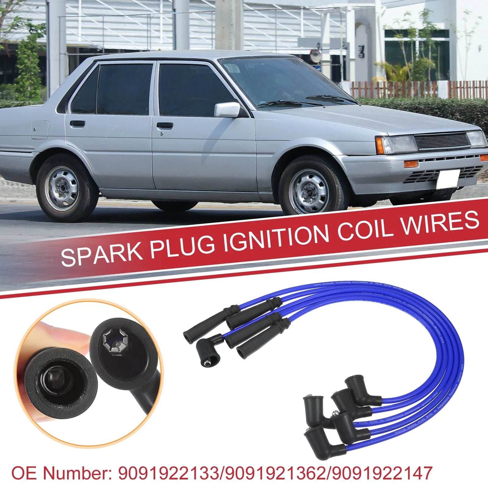 5PCS Spark Plug Wire Ignition Coil Cable Replacement for Toyota Corolla (1982–1987)