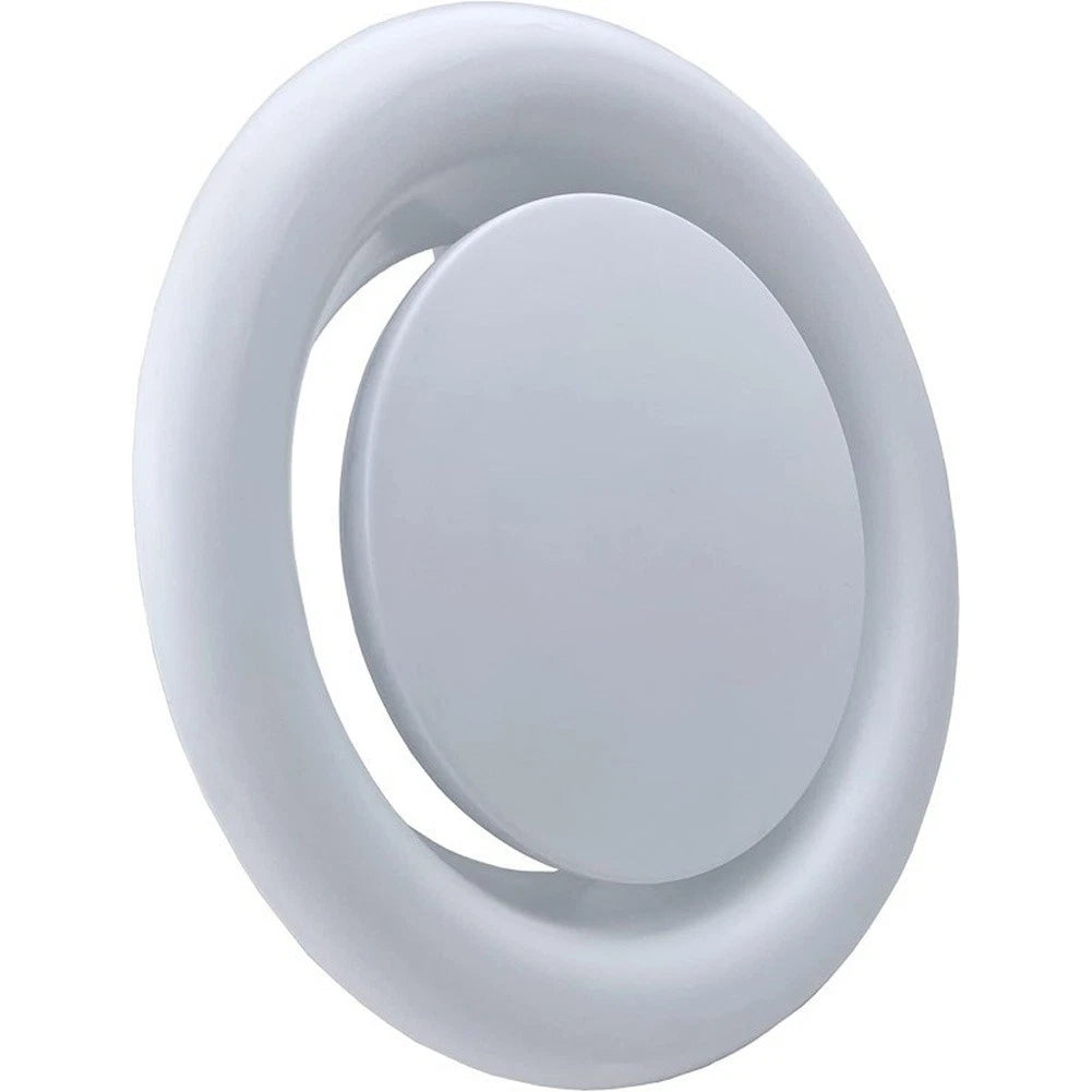 6" White Steel Round Ceiling Vent Cover with Adjustable Airflow