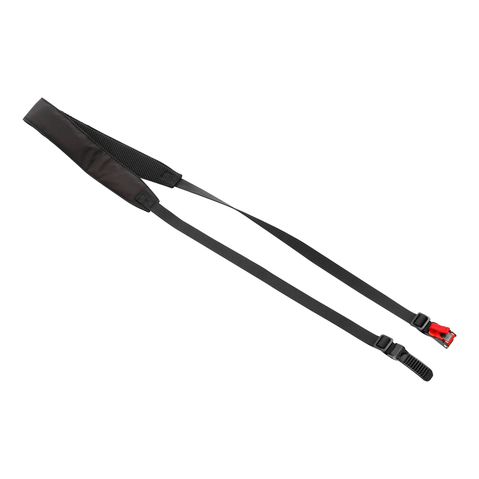 Helmet Strap Carrier for Motorcycle (Hands-Free, Black, Breathable Polyester)