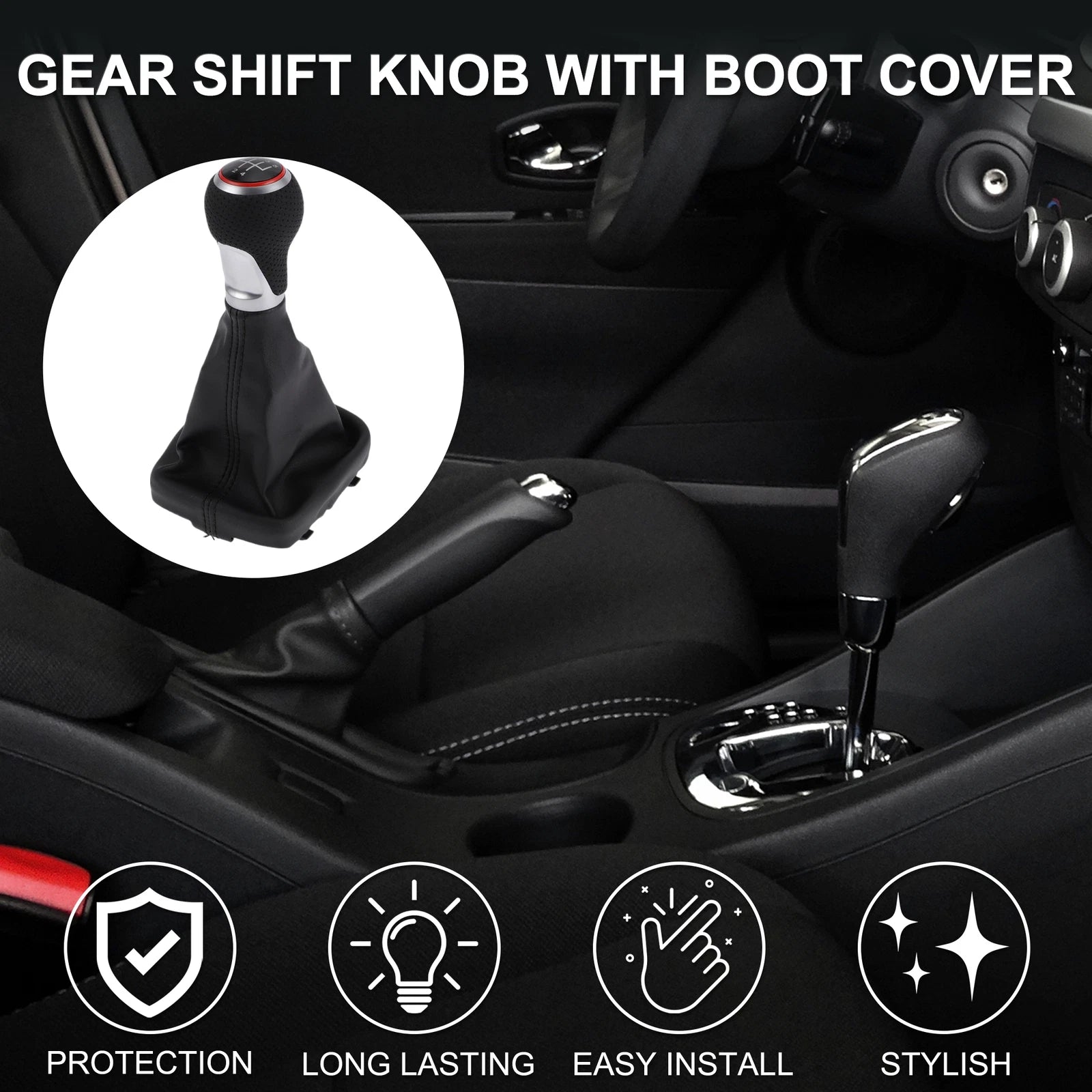 5 Speed Shift Knob with Boot Cover for Audi A3 S3 8P (2003–2013)