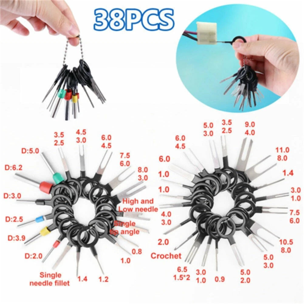 38 Piece Wire Terminal Extraction Tool Set for Vehicle Maintenance