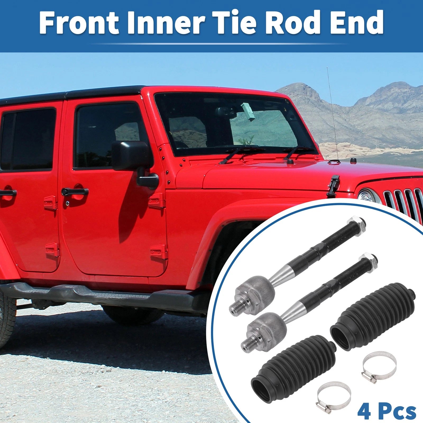4PCS Front Inner Tie Rod End Links Replacement for Jeep Grand Cherokee (2011–2015)