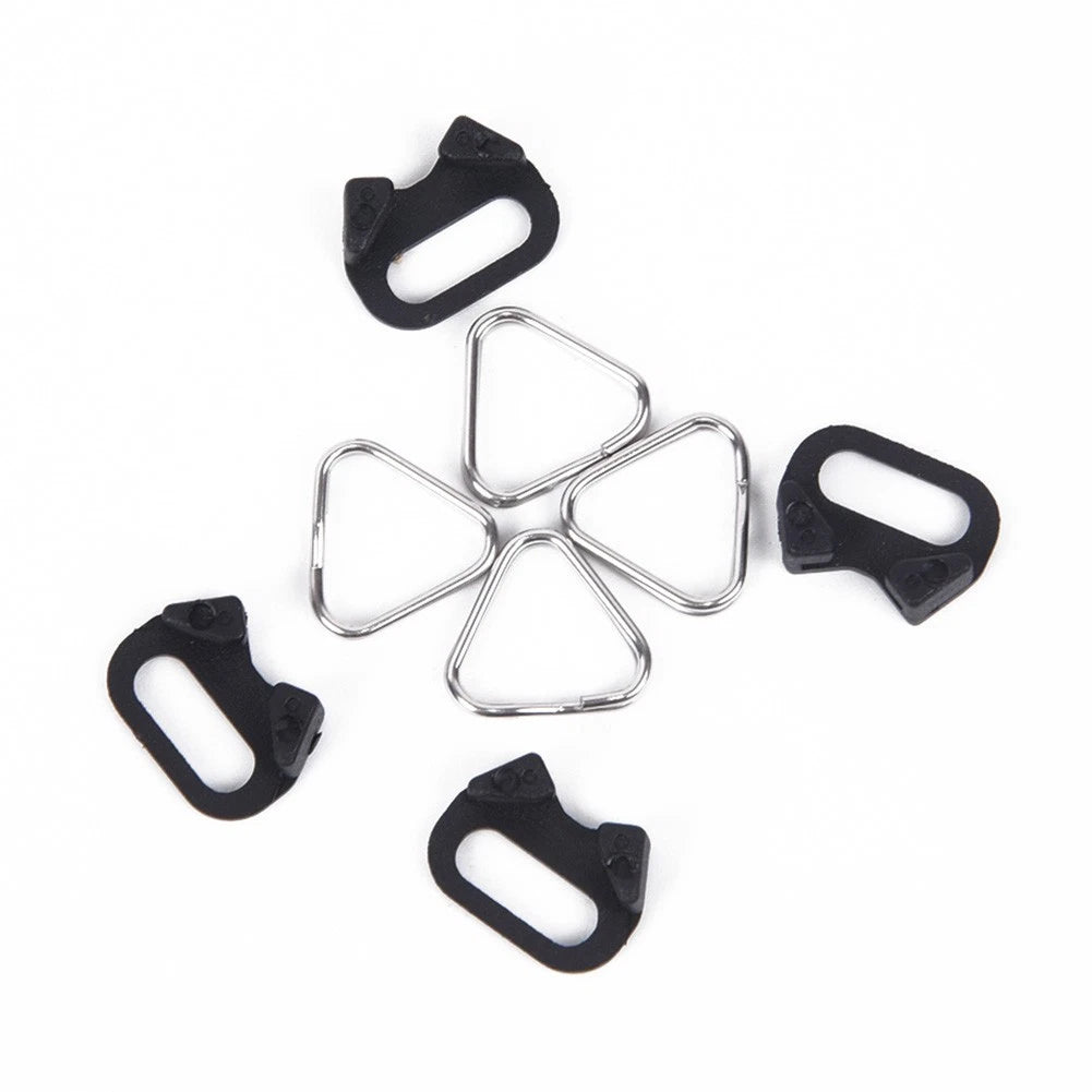 Set of 4 Triangular Split Rings for Camera Back Belt Strap Buckle