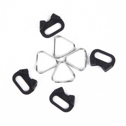 Set of 4 Triangular Split Rings for Camera Back Belt Strap Buckle