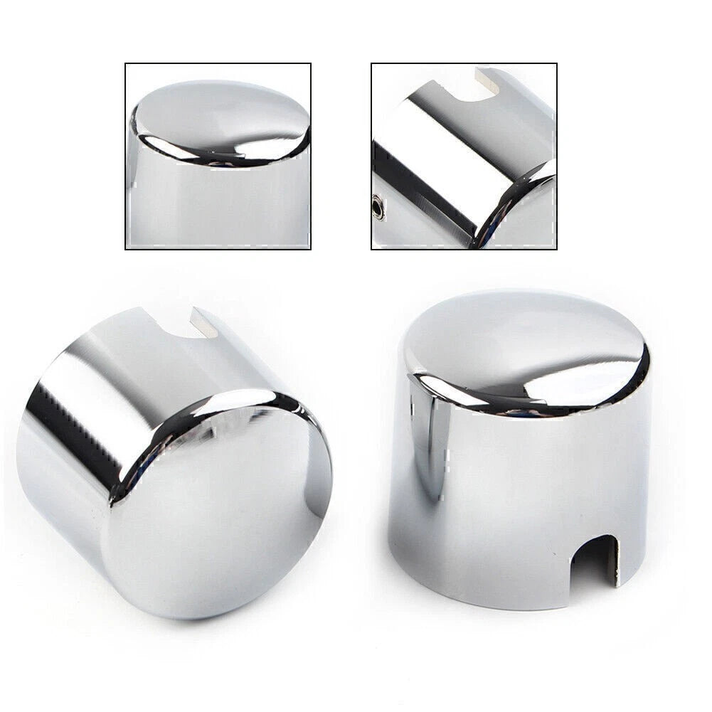 Aluminum Chrome Axle Cap Nut Cover Pair for Harley Softail Deuce (2000–2007)