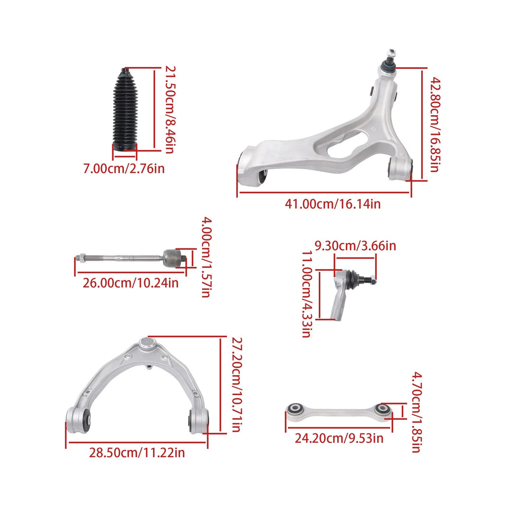 12pc Front Control Arm Sway Bar Link Tie Rod End Kit for Audi Q7 (2007–2015)