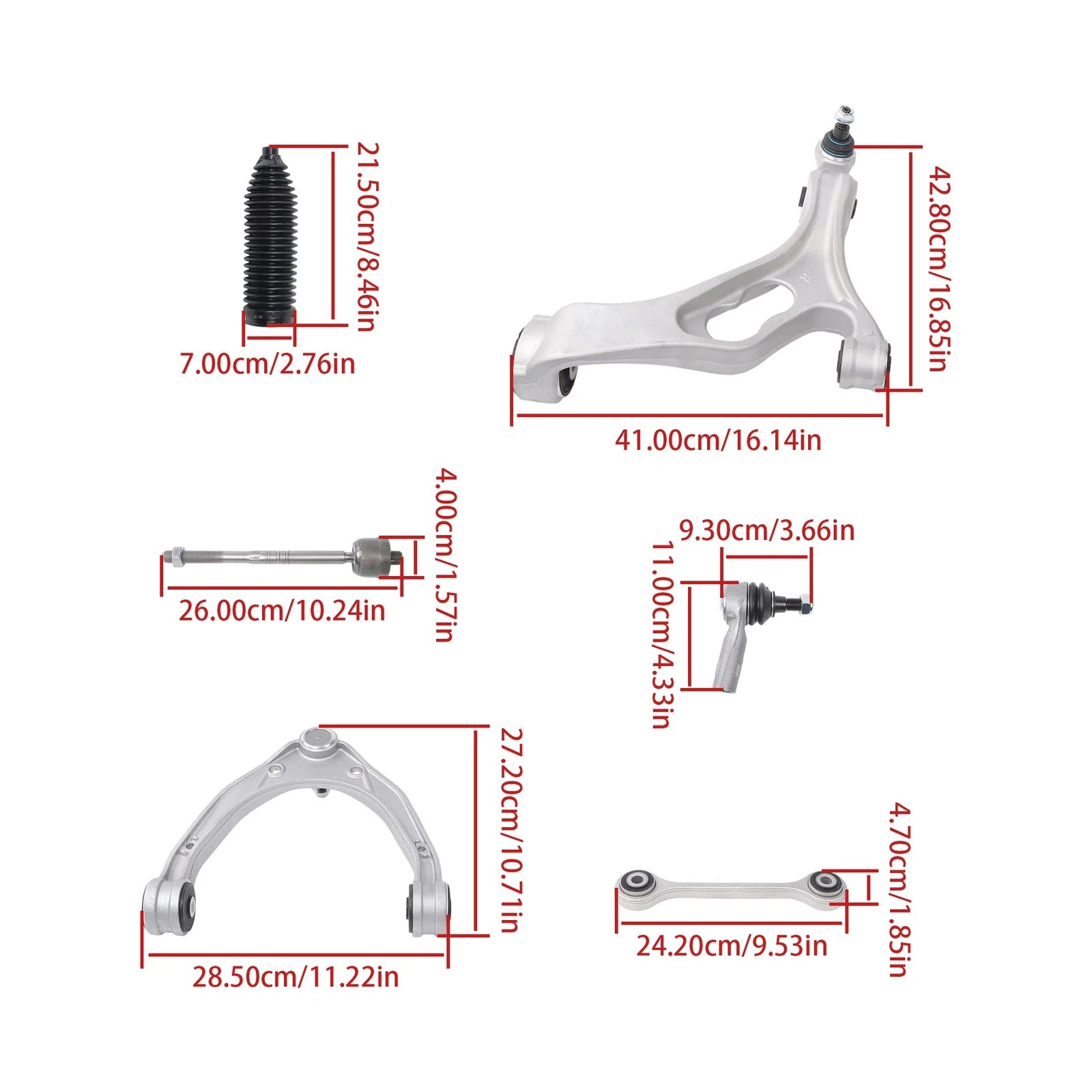 12pc Front Control Arm Sway Bar Link Tie Rod End Kit for Audi Q7 (2007–2015)