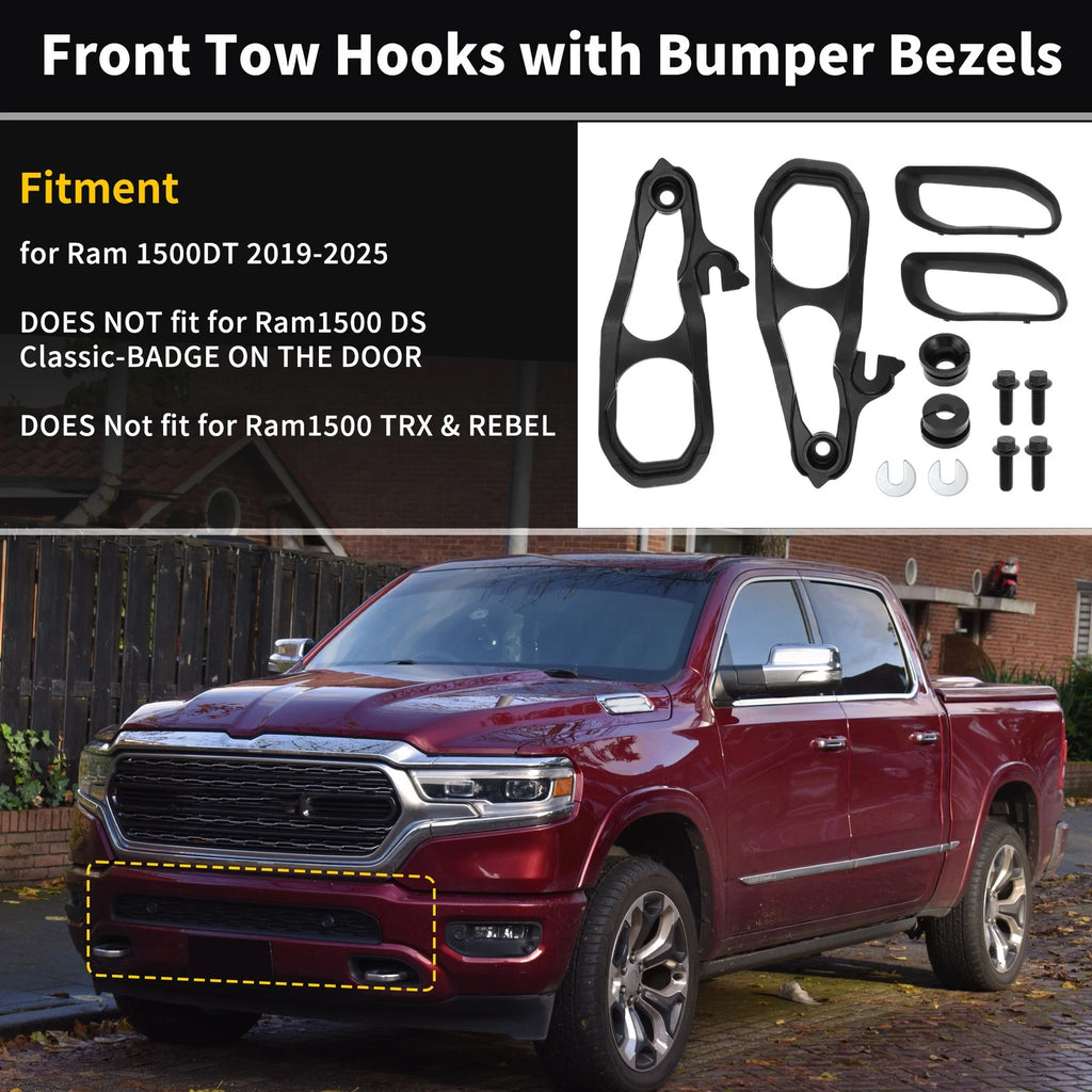 Front Tow Hooks Replacement for Dodge Ram 1500 DT (2019–2024)