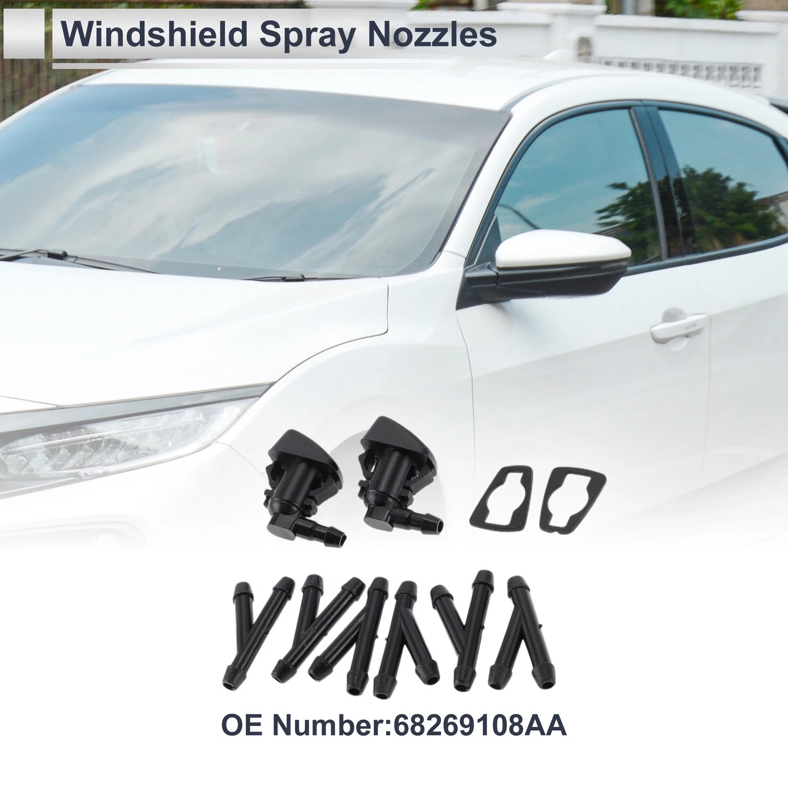 Washer Nozzle Kit with Hose Connectors for Dodge Ram 1500 (2010–2018)