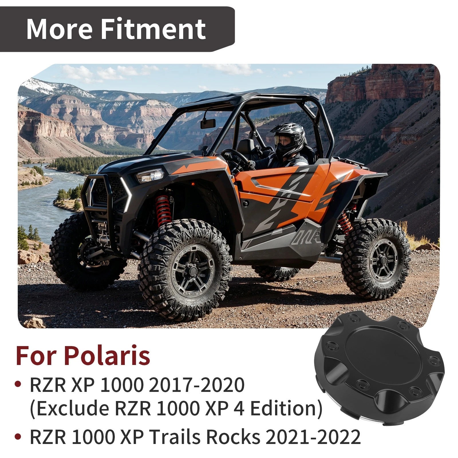 4X Wheel Center Caps for Polaris RZR XP 1000 (2017–2022) 1522853-655