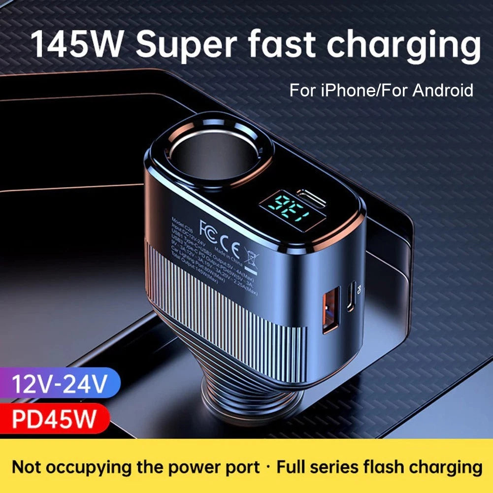 4-Port Fast Charging Car Charger for Multiple Devices