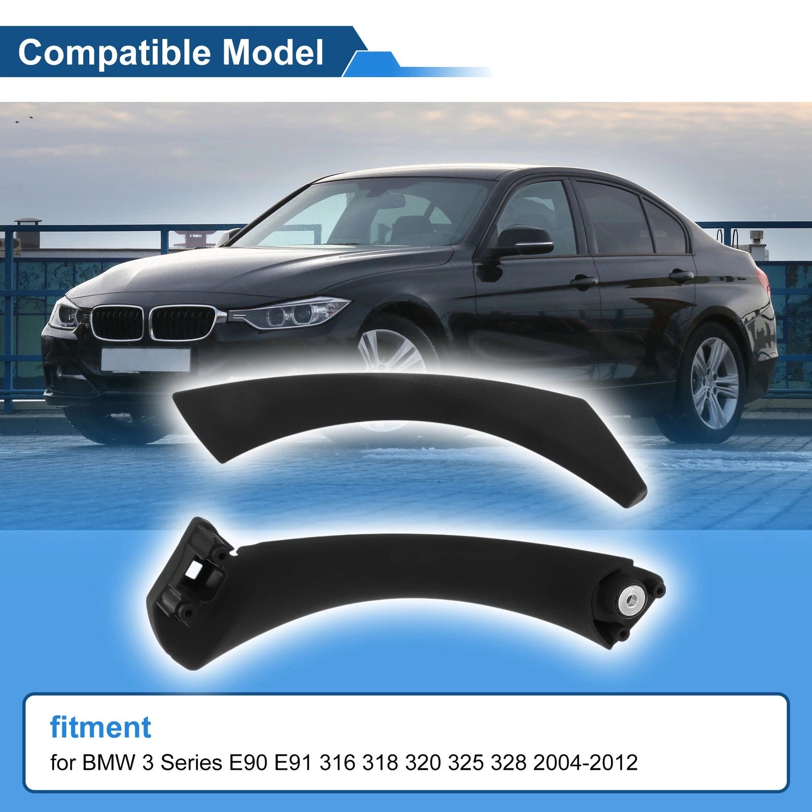Inner Door Panel Handle for BMW 3 Series E90 E91 (2004–2012) No. 51417230851 Black