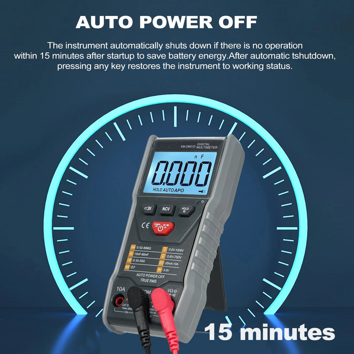 Digital Multimeter KM-DM01D 6000 Counts True RMS for Field and Lab Use