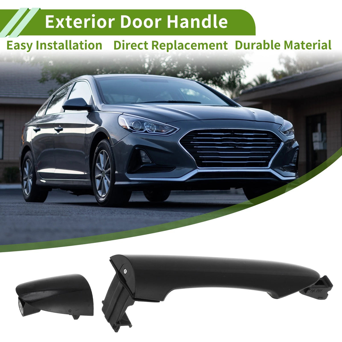 Exterior Door Handle Replacement for Hyundai for Kia Picanto 2011–2016 Rear Right Black