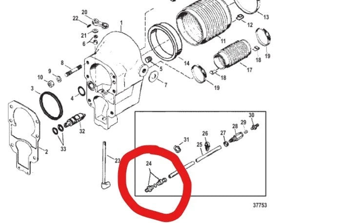 Speedometer Coupling Connector Kit 815956A1 for MerCruiser Alpha One (1983–1996)