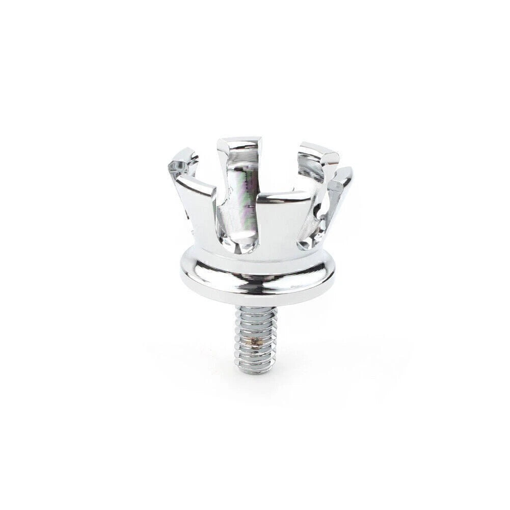 Chrome Rear Seat Bolt Tab Screw Cap Mount for Harley (1996–Present)