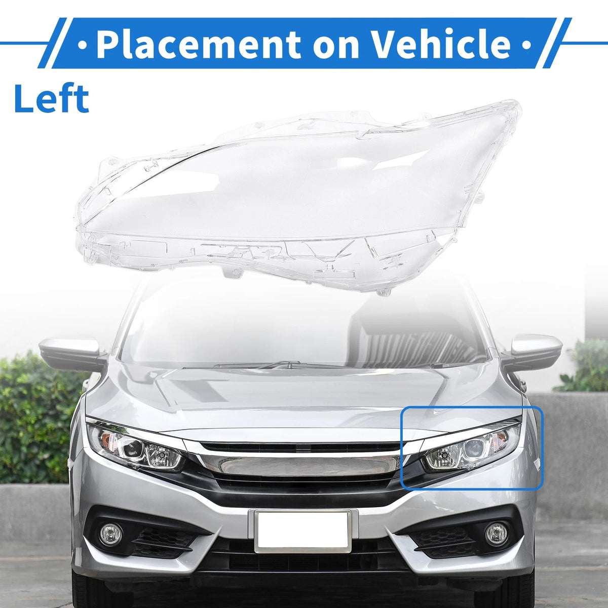 Headlight Lens Cover Front Left Replacement for Lexus CT200 (2012–2017)