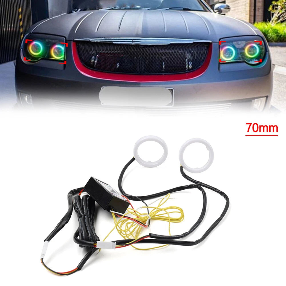 RGB Phone Control Angel Eye Halo Rings for Headlight Retrofit (Universal)