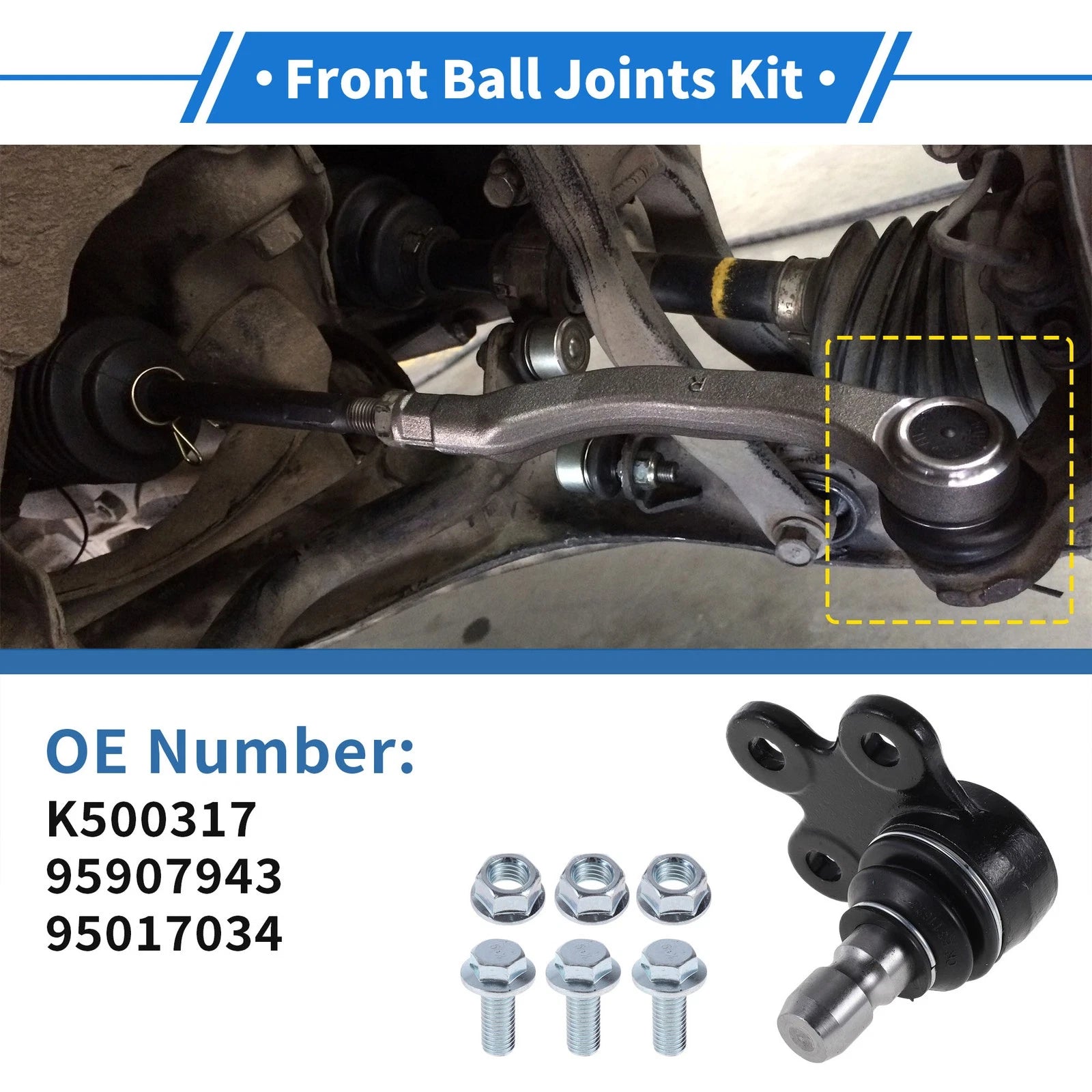 Front Lower Ball Joints Replacement 2 Pcs for Buick Encore (2013–2022)