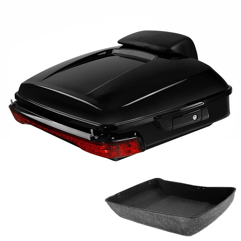 Chopped Trunk Rack Backrest Pad LED Tail Light for Harley Touring (2014–2026)