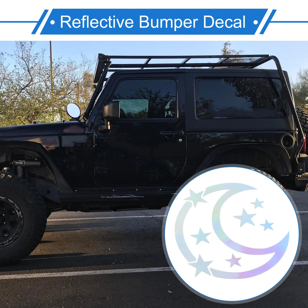 Reflective Bumper Decal for Universal Fit (Colorful Gradient Moon & Stars)