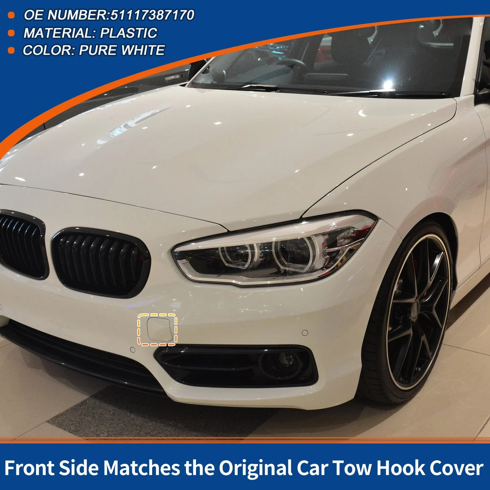 Front Tow Hook Cover Replacement for BMW 1 Series F20 (2012–2019)