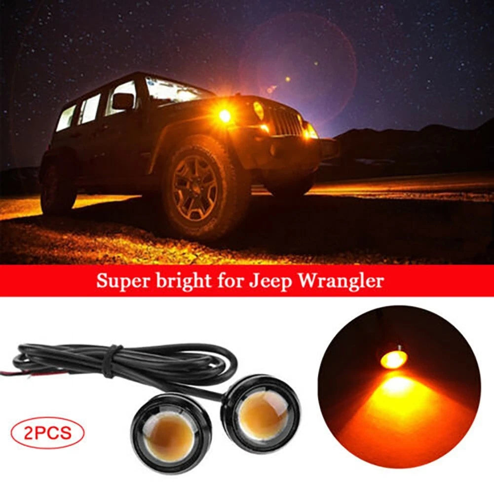 2X LED Amber Marker Lights for Universal Vehicles (18mm)