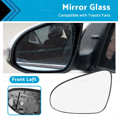 Left Passenger Side Mirror Glass for Toyota Yaris (2012–2017)