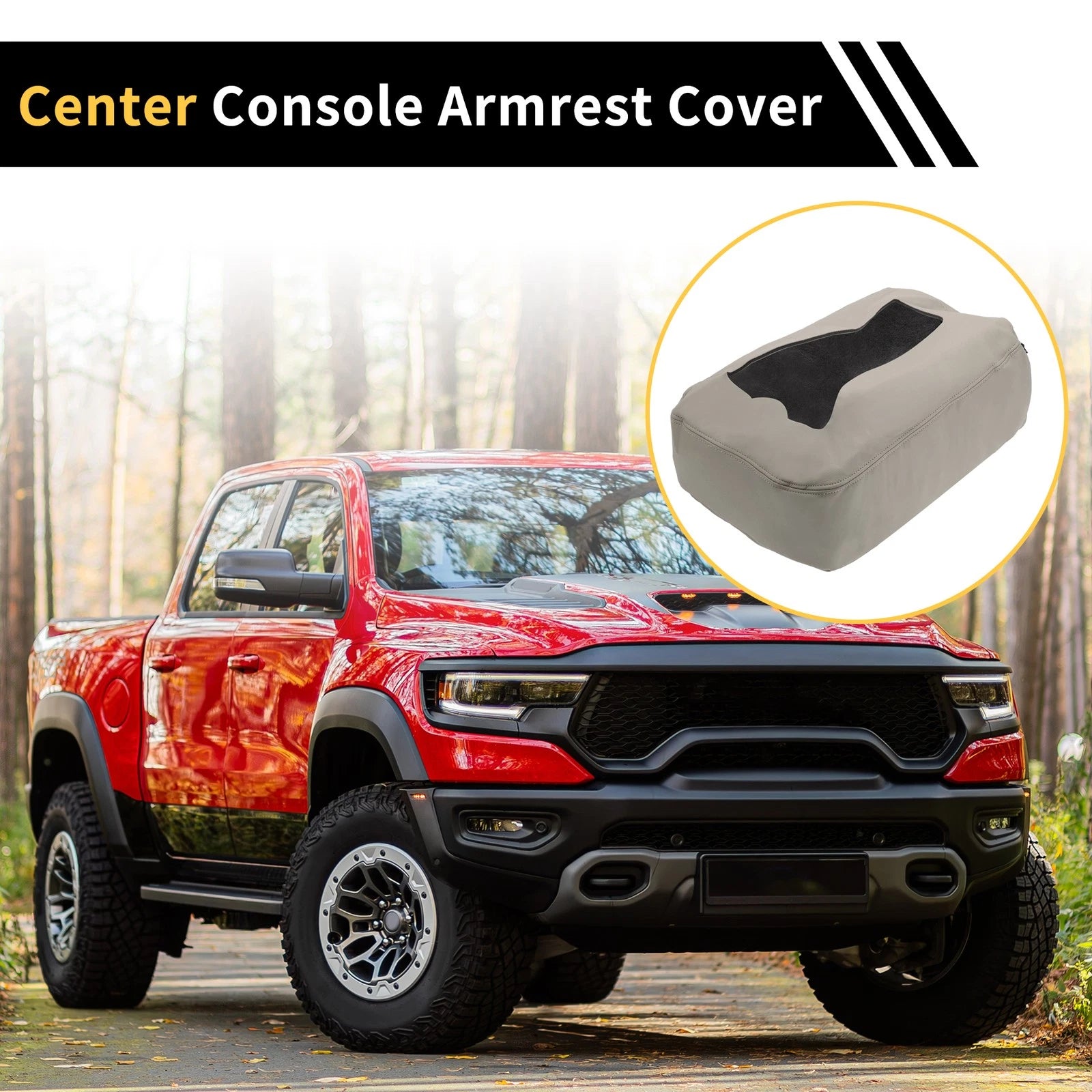 Center Console Cover Replacement for Chevrolet Silverado Microfiber Leather Zipper (2014–2018)