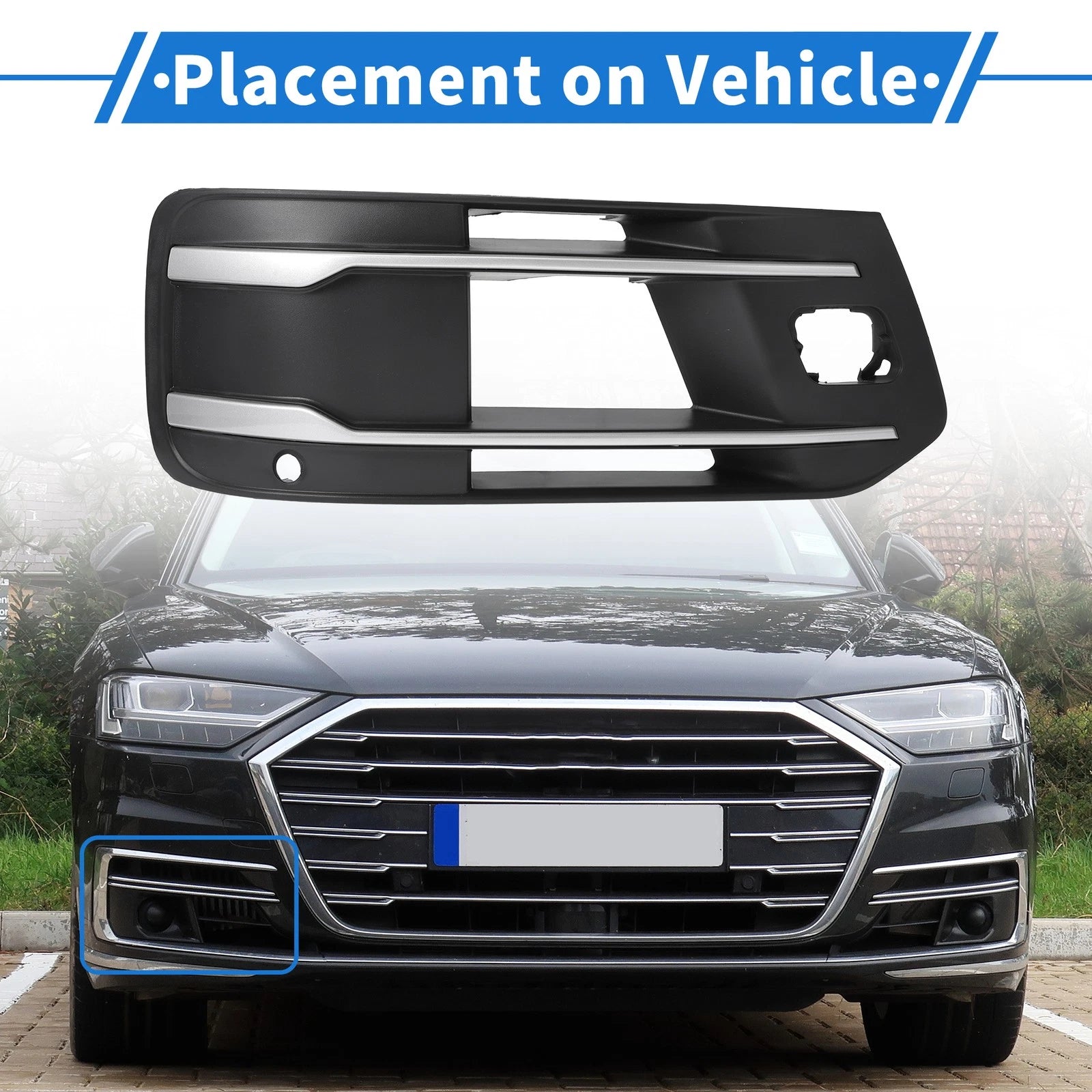 Front Right Fog Light Grill Replacement for Audi Q7 (2016–2023)