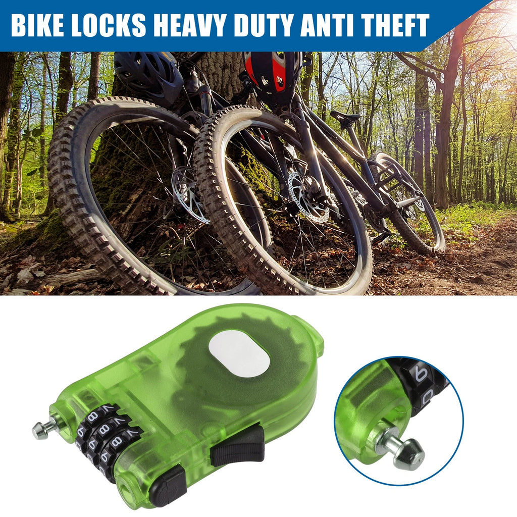 Retractable Bike Chain Lock Resettable Cable Lock for Universal Use (Any Year)