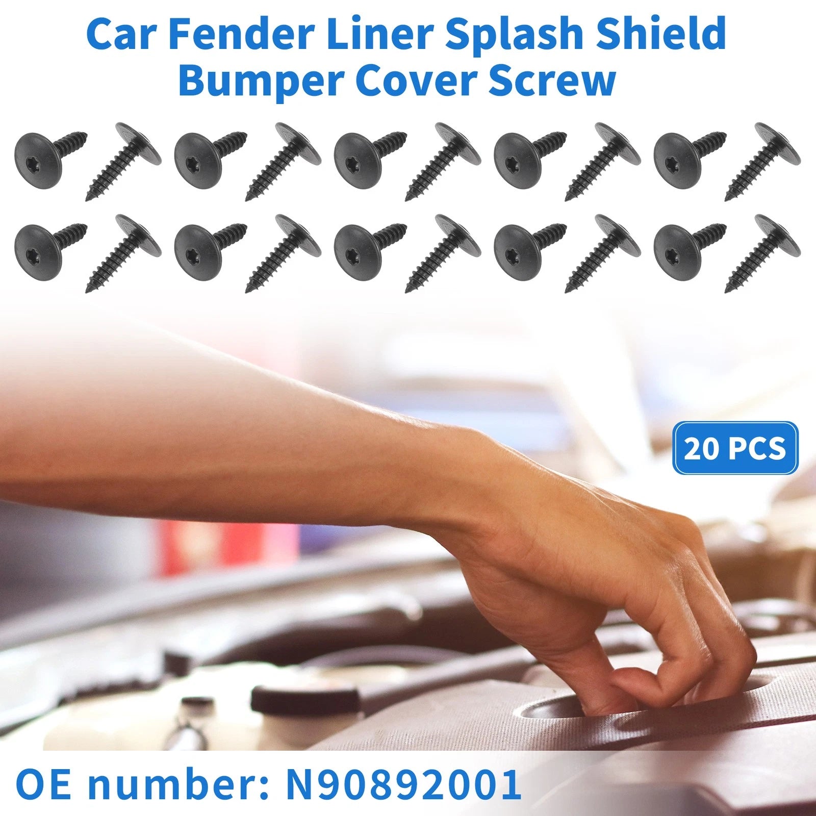 20 Pcs Fender Liner Splash Shield Screw for Audi A4 (1996–2016)