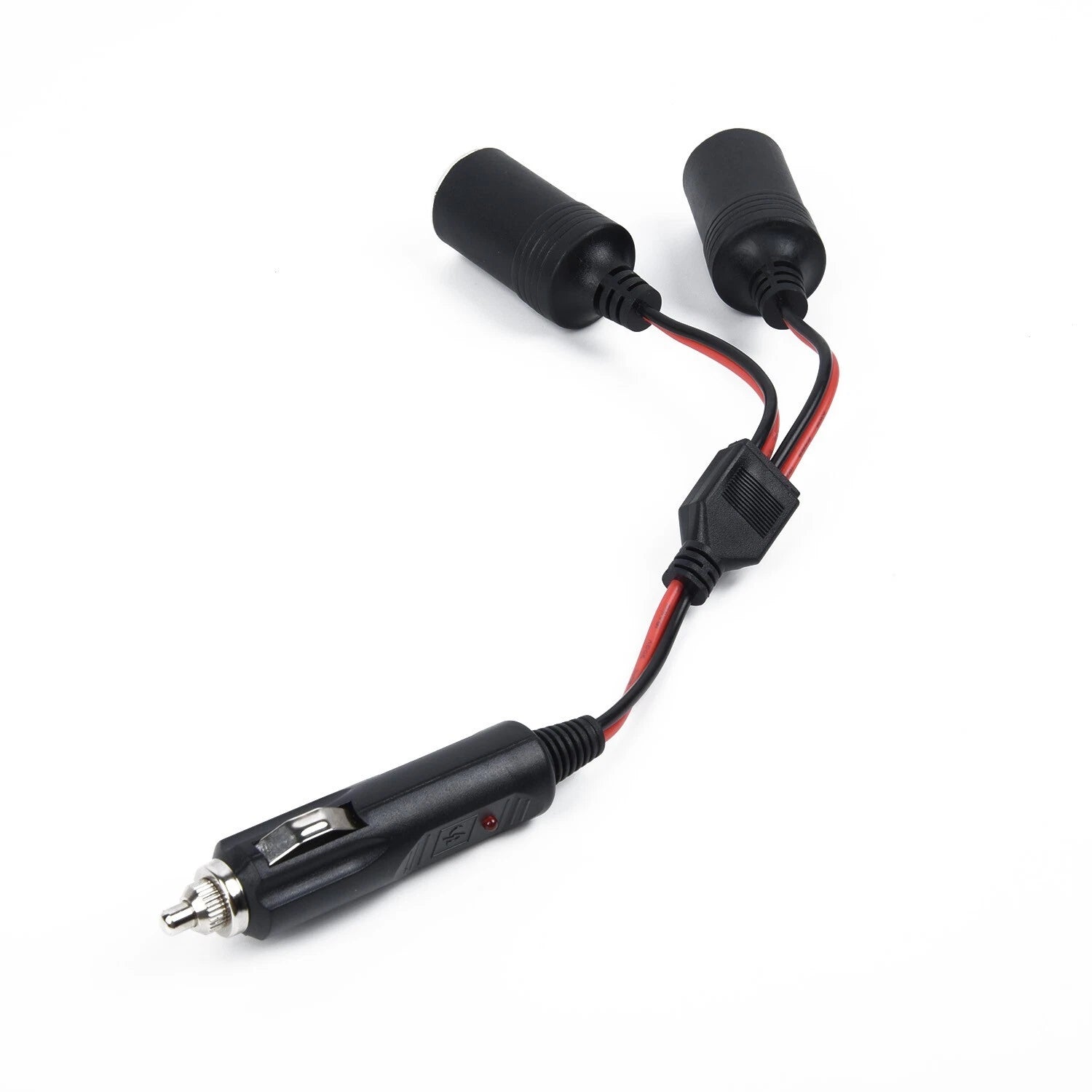 120W Dual Car Cigarette Lighter Socket Splitter with LED for Universal Use