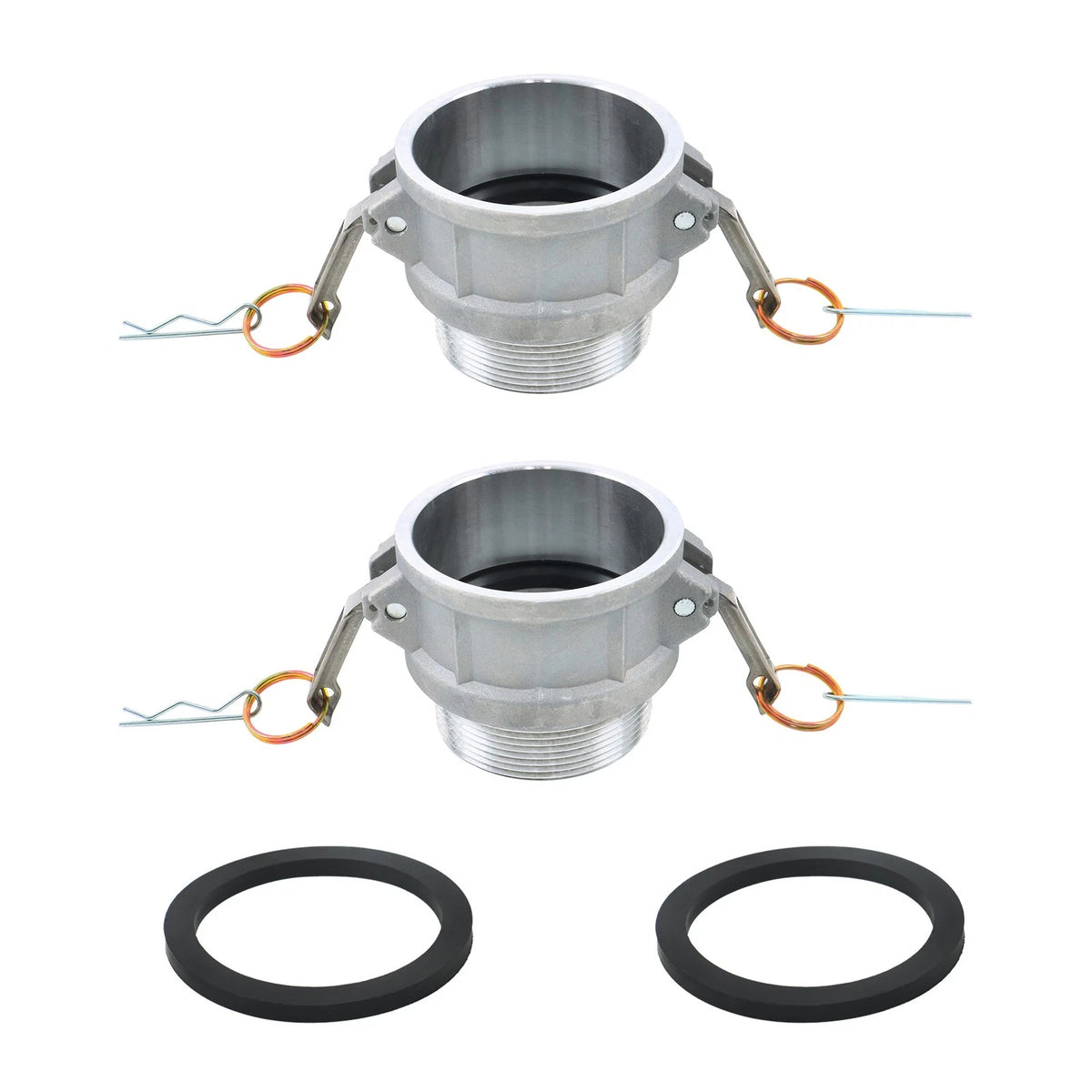2X Type B Aluminum Cam and Groove Hose Fitting for Global 3" Plug X 3"NPT