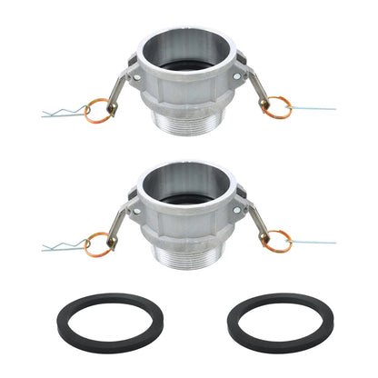 2X Type B Aluminum Cam and Groove Hose Fitting for Global 3" Plug X 3"NPT
