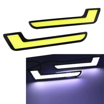 L Shape COB White LED Daytime Running Lights for Car (12V)