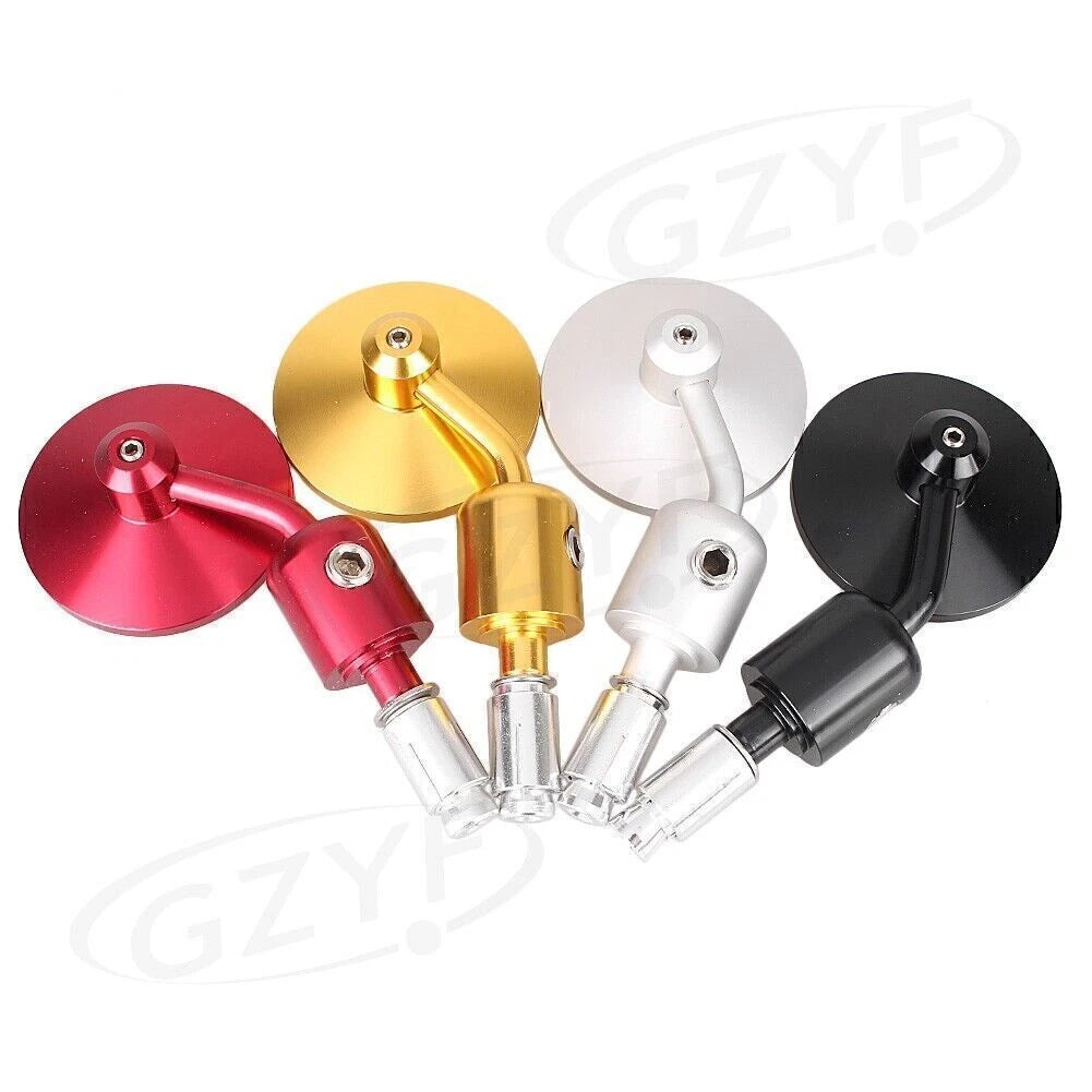 CNC 7/8" Handle Bar End Side Rearview Mirrors for Motorcycle (Universal)