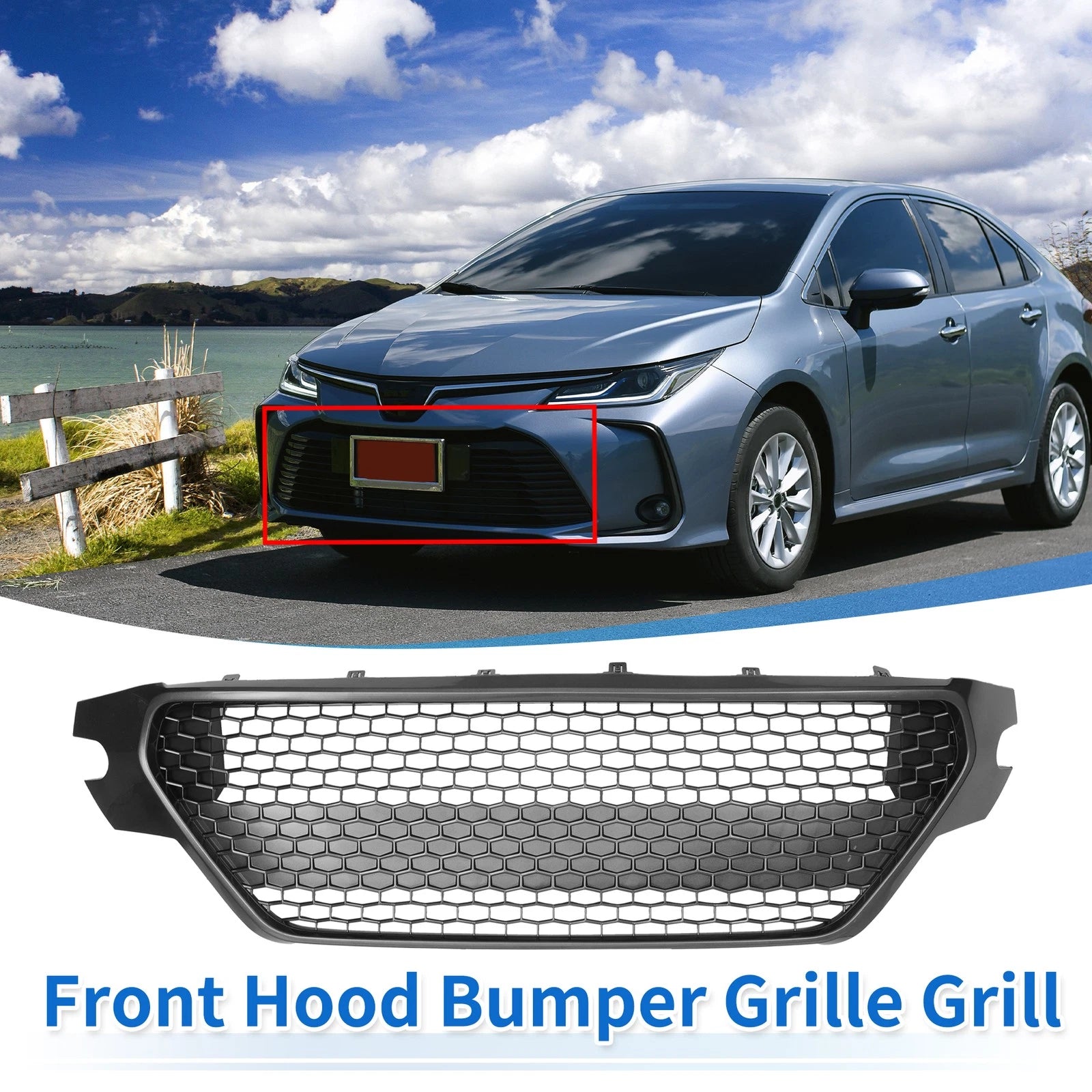 Front Hood Bumper Grille Grill Replacement for Toyota Corolla SE (2020–2022)