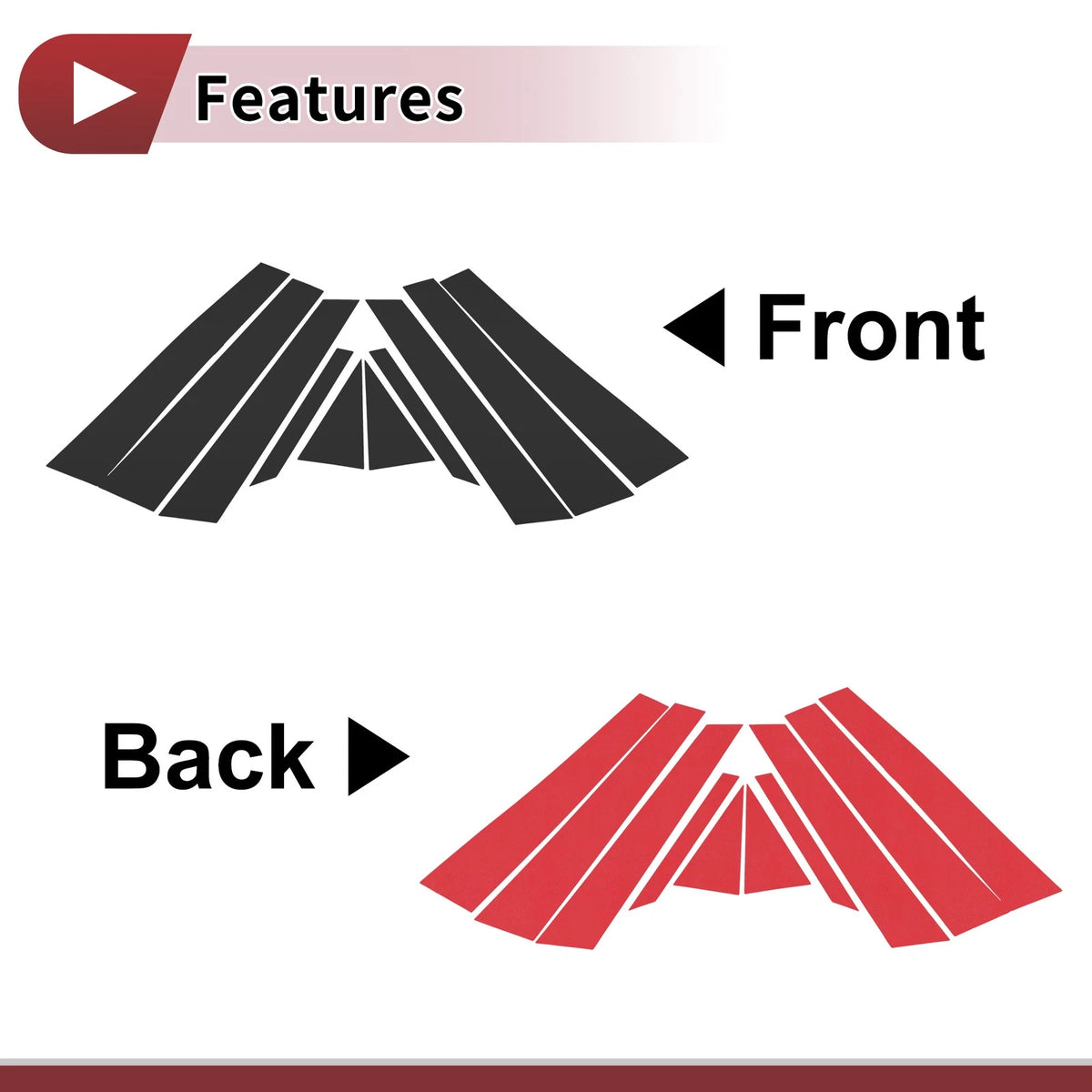 Door Pillar Window Trim Front Rear Left Right Set for Volkswagen Touareg (2011–2018)